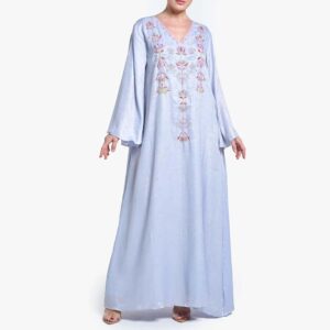 Blue Shimmery Jalabiya – Graceful Elegance