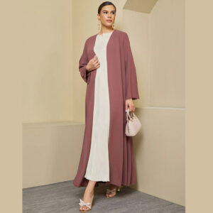 Shumookh Front-Open Crepe Abaya