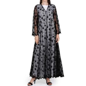 Shumookh Wedding Abaya – Hand Embroidered Chiffon Elegance