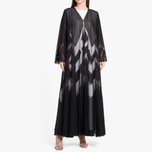Shumookh Wedding Abaya – Chiffon & Tulle Elegance