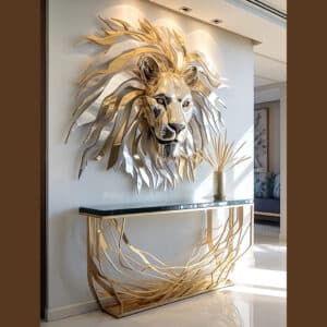 Shumookh Handmade Metal Lion – Symbol of Strength & Elegance