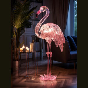 Shumookh Flamingo Crystal Lamp – Resin Handcrafted Elegance