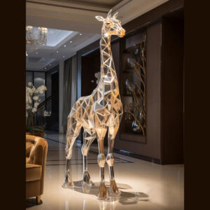 Shumookh Crystal Giraffe Sculpture – Epoxy Glass Masterpiece