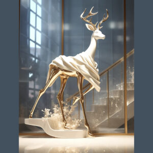 Shumookh Fiberglass Deer Sculpture – Monroe-Inspired Handcrafted Elegance