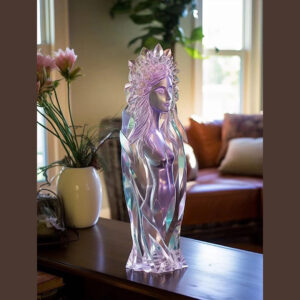 Crystal Goddess Statue Resin, Glass    Epoxy Handcrafted Masterpiece