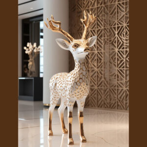 Monroe Inspired Deer II Sculpture Handcrafted Fiberglass Elegance