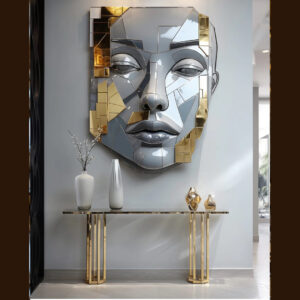 3D Face Art Handcrafted Fiberglass    Epoxy Masterpiece