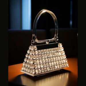 Crystal Handbag Sculpture Handcrafted Resin Luxury Décor