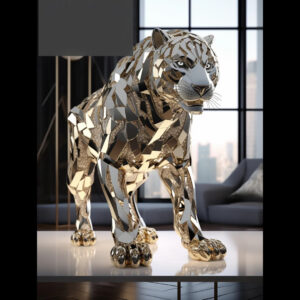 Panther Diamond Handcrafted Fiberglass Luxury Sculpture