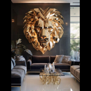 Shumookh Crystal Lion III – Handcrafted Resin & Fiberglass Luxury Sculpture
