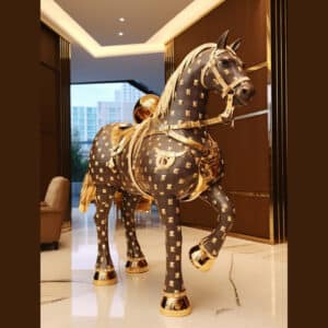 Shumookh LV Horse Sculpture – Crystal-Inspired Grandeur
