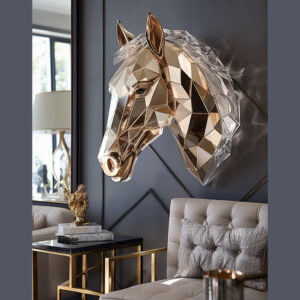 Shumookh Crystal Horse Head – Marble Resin Masterpiece