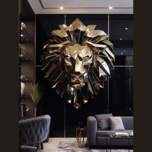 Shumookh Golden Lion Statue – Resin & Epoxy Masterpiece